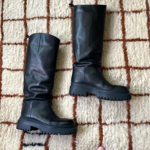 ARKET metal free tanned leather sz 37 knee high riding boots